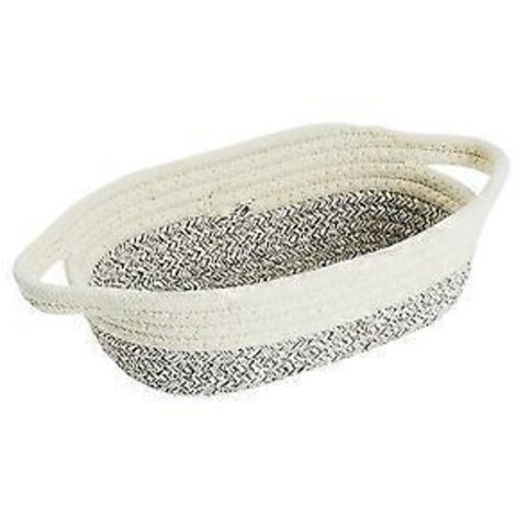 Paniers de rangement en corde tressée - Paniers portables en coton pour vêtements, linge de lit, serviettes L