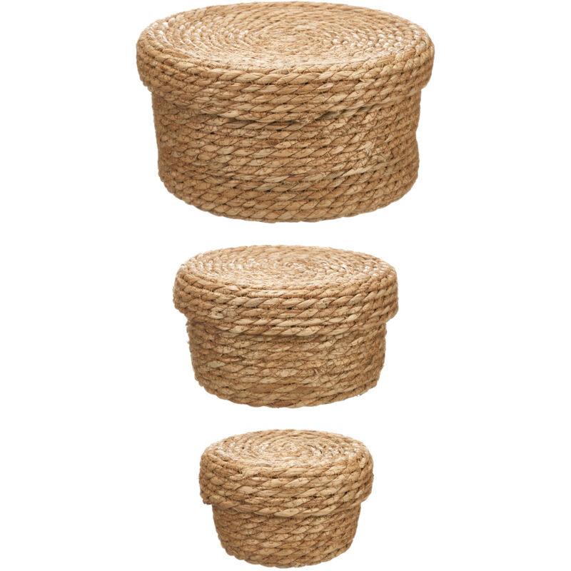 Paniers de rangement en osier naturel, 3 pièces