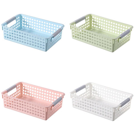 Paniers de rangement en plastique Witspace, lot de 4 petits paniers de rangement pour garde-manger, paniers tressés pour étagères, rangement pour salle de bain, chambres et cuisines.