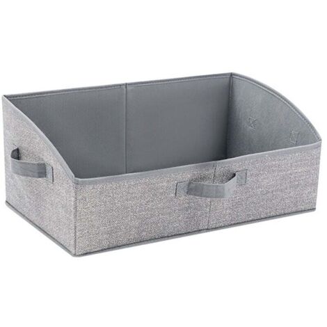 Paniers de rangement pour armoire, lot de 2, paniers de rangement trapézoïdaux, paniers de rangement en tissu avec poignées, paniers de rangement pliables pour vêtements, gris, très grande taille.