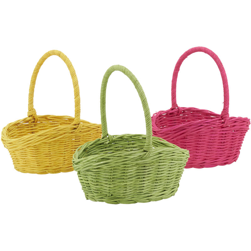 Paniers en rotin ovales coloris assortis Lot de 3