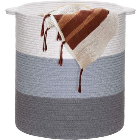 Paniers Linge en Coton - 100% en Coton,45 x 35 cm, Grande Capacité Panier de Rangement, Corbeille à Linge de Haute Qualité, Peut être Utilisé dans la Chambre de Bébé