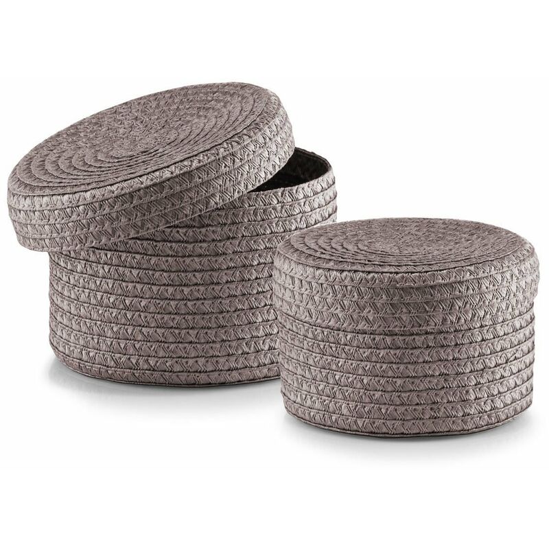 Paniers ronds pour accessoires, bagatelles - 2 pièces complètes, couleur naturelle Zeller