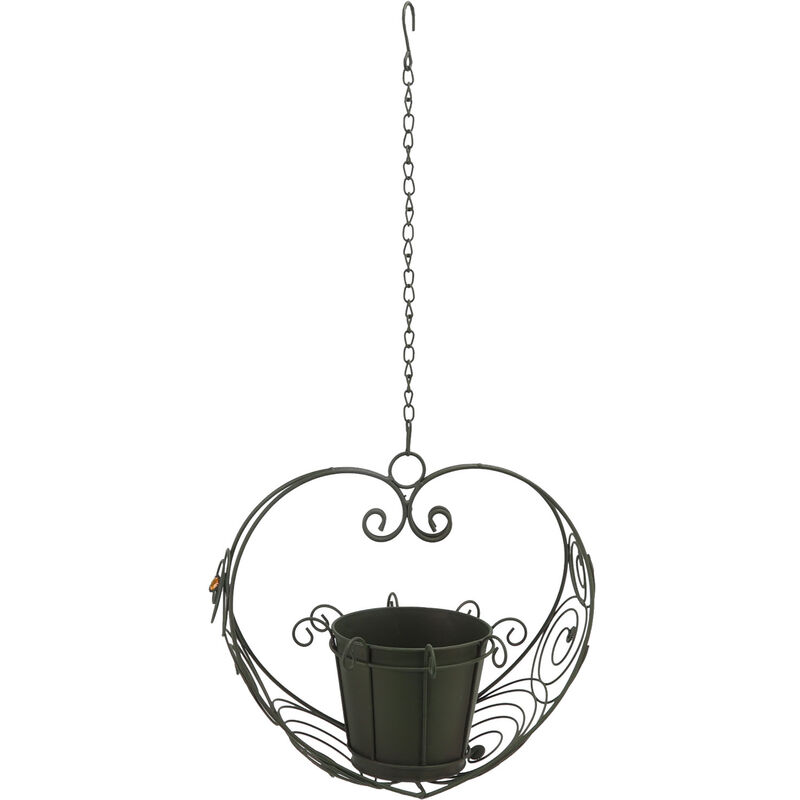Paniers suspendus Pot de fleur crochet de chane en fer support de plante suspendu en forme de coeur pour jardin cour Patio - Eosnow