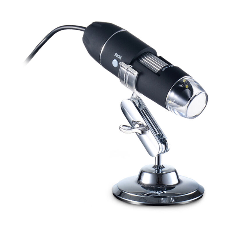 LIFCAUSAL Microscope Numérique USB Portable Caméra 1000x avec Éclairage 8 LEDs et Support Métallique, Compatible Windows XP/Vista/7/8/10