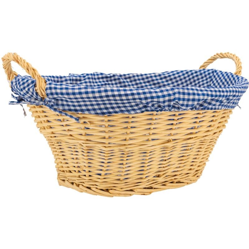 Corbeille à linge en osier clair