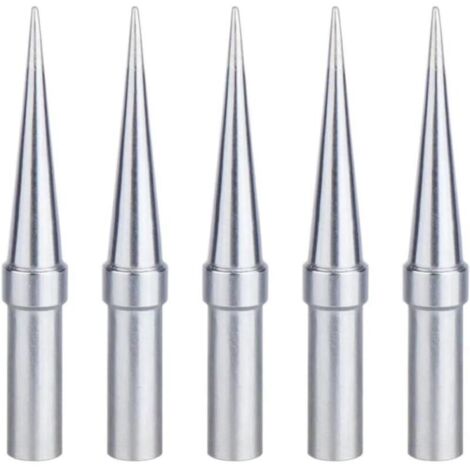 Panne à Souder, 5 Pièces Pointe de Fer à Souder Conico 0,4 mm de Remplacement, Pointes de Soudure Cuivre Plaqué Nickel, Applicable for Weller WESD51 WES51 WES50