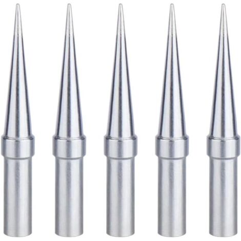Panne À Souder, 5 Pièces Pointe De Fer À Souder Conico 0,4 Mm De Remplacement, Pointes De Soudure Cuivre Plaqué Nickel, Applicable For Weller Wesd51 Wes51 Wes50