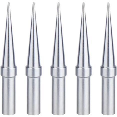 Panne à Souder, 5 Pièces Pointe de Fer à Souder Conico 0,4 mm de Remplacement, Pointes de Soudure Cuivre Plaqué Nickel, Applicable for Weller WESD51 WES51 WES50