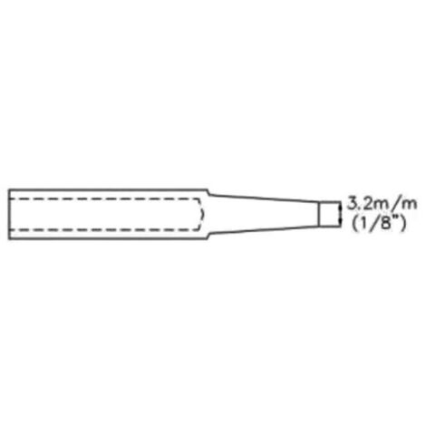 Panne de fer à souder - forme de burin - 3 2 mm (1/8'')