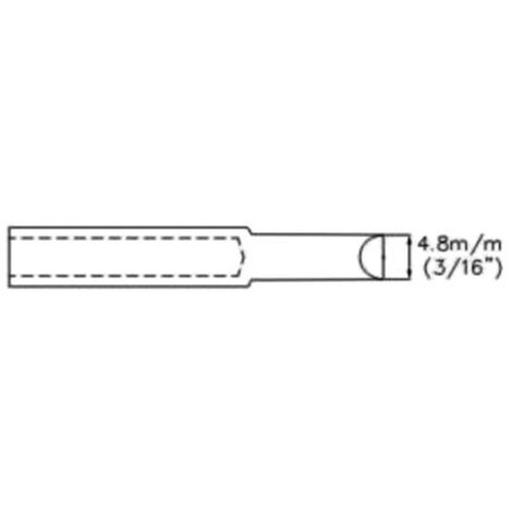 Panne de fer à souder - forme de burin - 4 8 mm (3/16'')