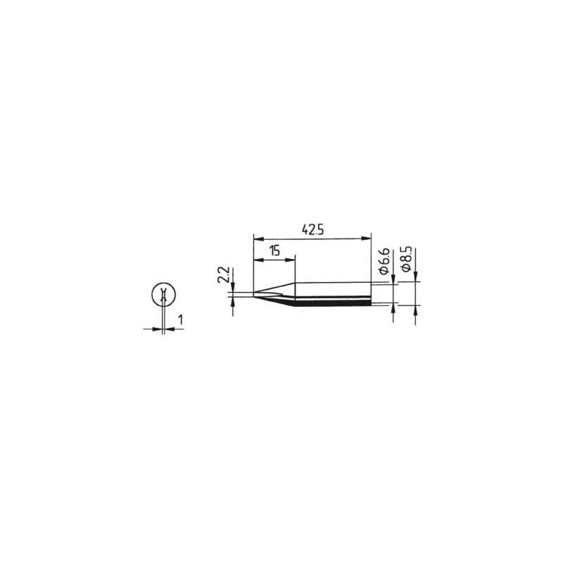 Ersa - 842 cd panne de fer à souder forme de burin taille de la panne 2.2 mm contenu 1 pc(s) 0842CD