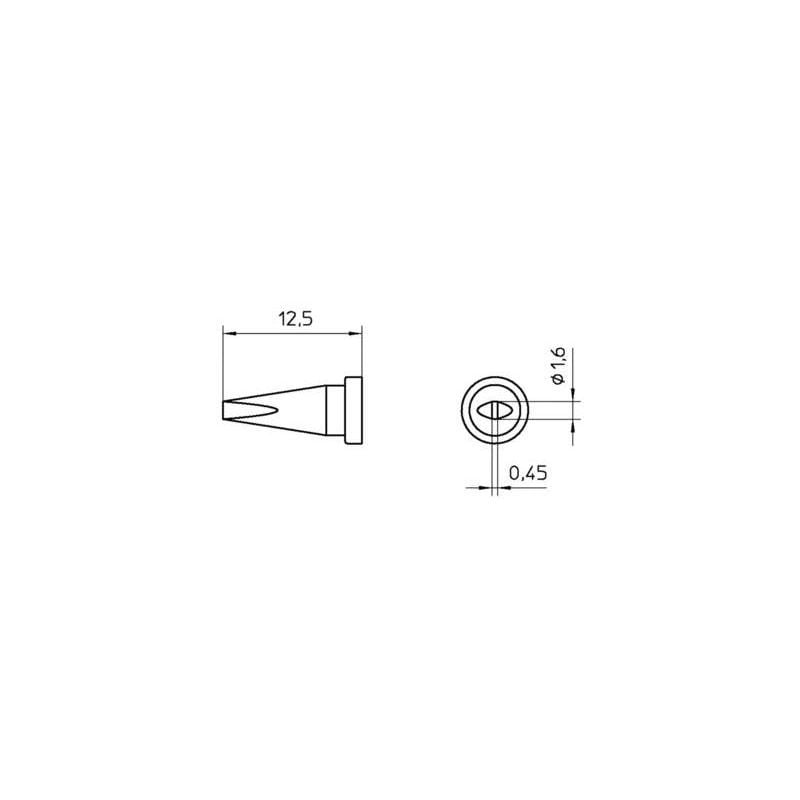 Panne De Fer À Souder Forme De Burin Weller T0054451699 Taille De La Panne 0.45 Mm Longueur De La Panne 13 Mm 1 Pc(S)