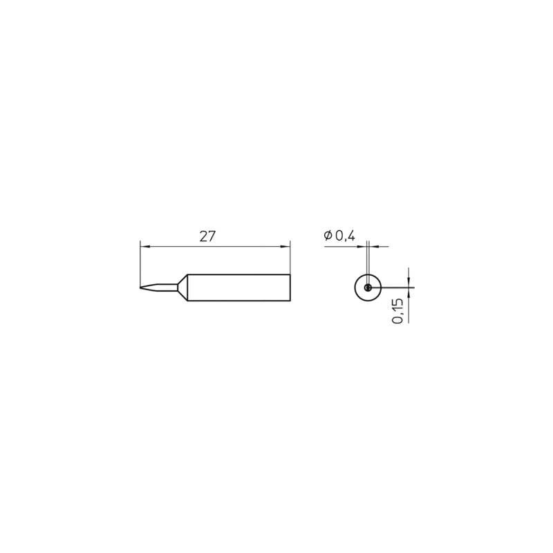 Weller - xnt 1SC panne de fer à souder forme de burin taille de la panne 0.4 mm longueur de la panne 27 mm contenu 1 pc(s)