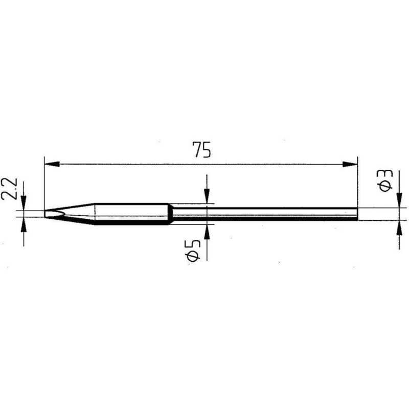 Ersa 0212FDLF Panne de fer à souder forme de burin, droite Taille de la panne 2.20 mm Contenu 1 pc(s)