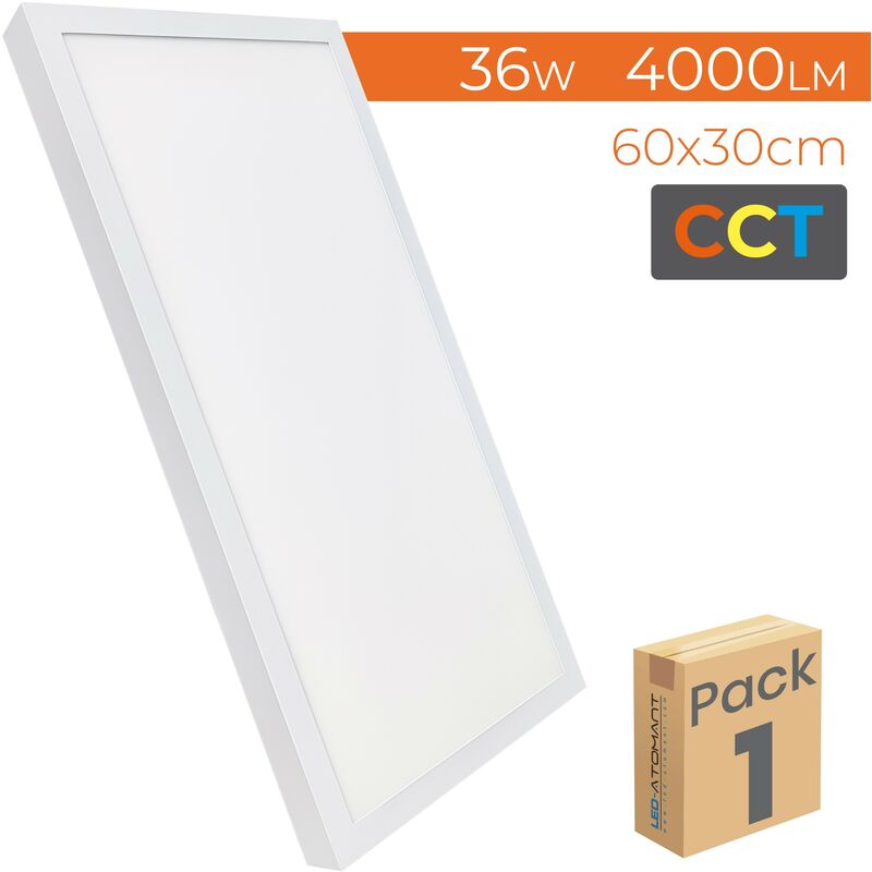 Led Atomant Sl - Plafonnier led Panneau Surface 60x30cm cct 36W 4000LM Lot de 1 u.