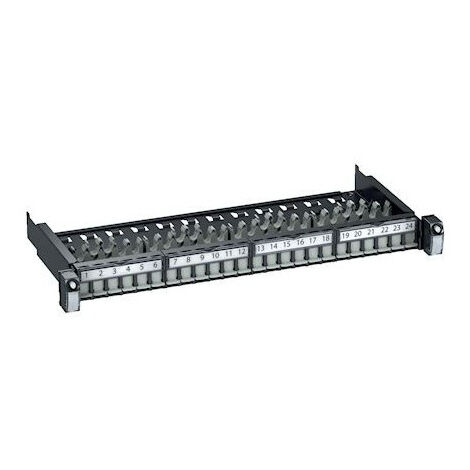 Panneau 19P coulissant évolutif 1U 24 ports équipé S-One RJ45 cat6 non blindés Actassi Schneider