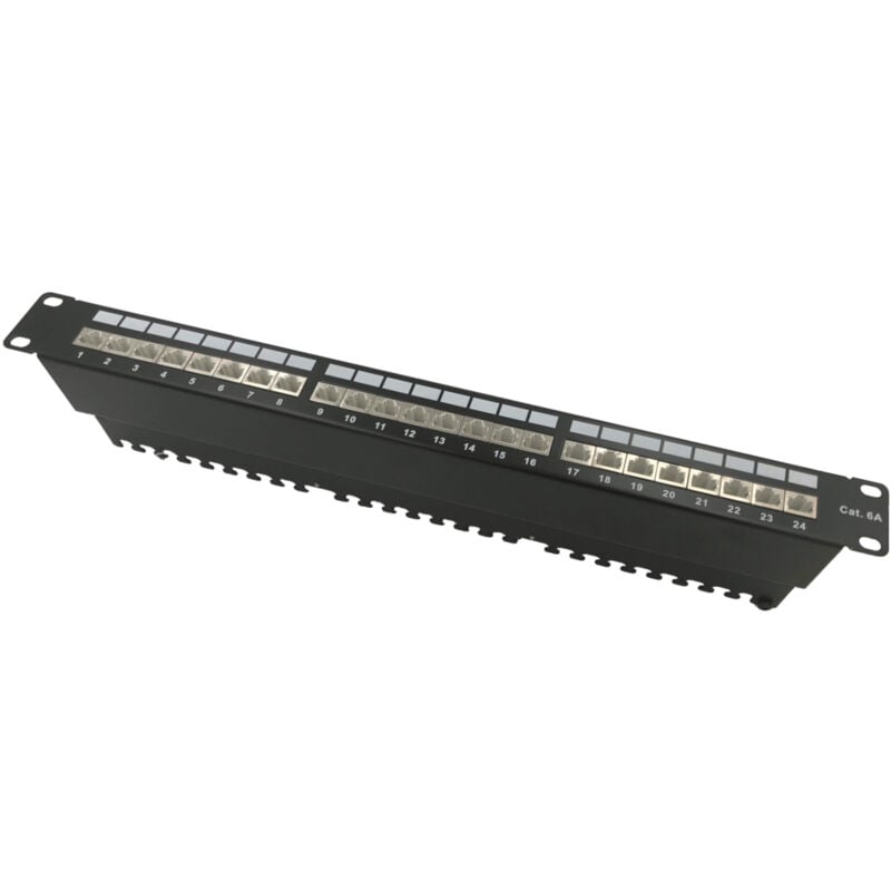 Panneau 24 ports équipé de 24 RJ45 cat. 6A, 1 unité