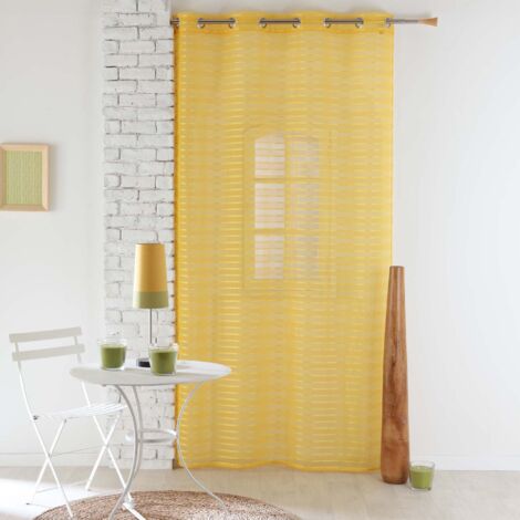 Panneau a anneaux rideau Voile 140 x 240 cm Ryane jaune