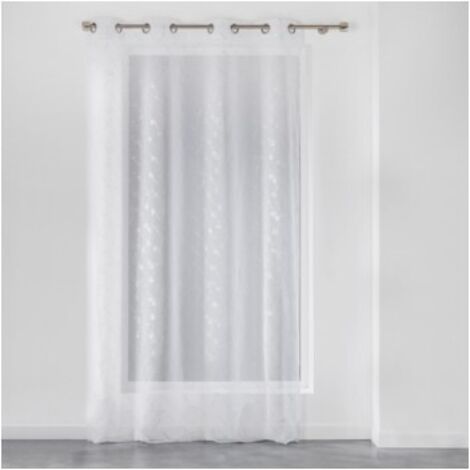 Panneau a oeillets 140 x 240 cm voile sable applique dalya Blanc