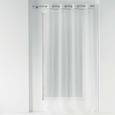 Panneau a oeillets 140 x 240 cm voile sable+bande fantaisie etincelle Blanc