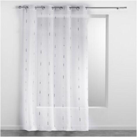 Panneau a oeillets 140 x 260 cm voile sable fils chenille chenilla Gris