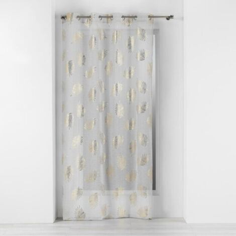 Panneau a oeillets 140 x 280 cm voile sable imprime metallise sunny gold Sans