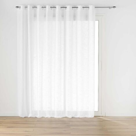 Panneau à Œillets Effet Lin Tissé HALTONA - Blanc - 300x240 cm