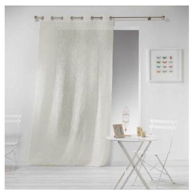 Panneau a oeillets 140 x 280 cm effet lin tisse haltona Naturel