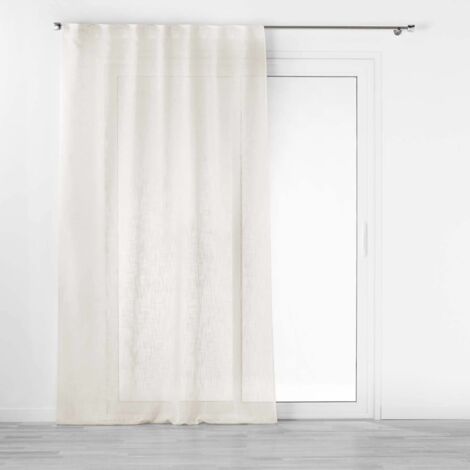 Panneau a passants caches 140 x 240 cm effet lin tisse haltona Naturel