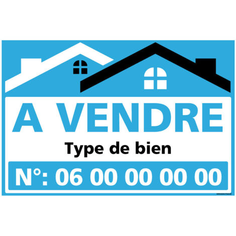 Panneau A Vendre Personnalisable Bleu – Akylux 3,5 mm – 600x400 mm avec œillets