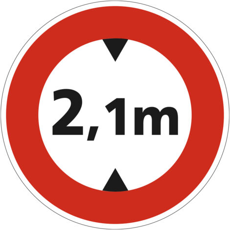 Panneau Accès Interdit aux Véhicules de Hauteur Supérieure à 2,1 m B12 – 450 mm – Signalisation Ronde Sécurité Routière – Modèle Bretagne – Aluminium Rétro-réfléchissant NF