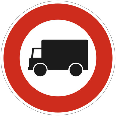 Panneau Accès Interdit aux Véhicules de Transport de Marchandises B8 – 650 mm –  Signalisation Ronde Sécurité Routière – Modèle Bretagne – Aluminium Rétro-réfléchissant NF