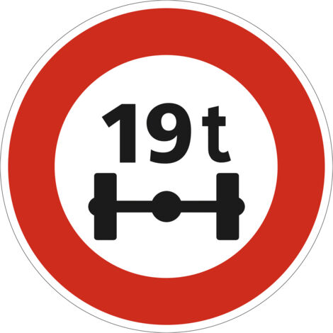Panneau Accès Interdit aux Véhicules Pesant sur un Essieu Plus de 19t B13a – 450 mm – Signalisation Ronde Sécurité Routière – Modèle Ecolign – Aluminium Rétro-réfléchissant NF