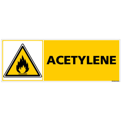 Panneau ACETYLENE (C0249) - Aluminium 2 mm - 210 x 75 mm