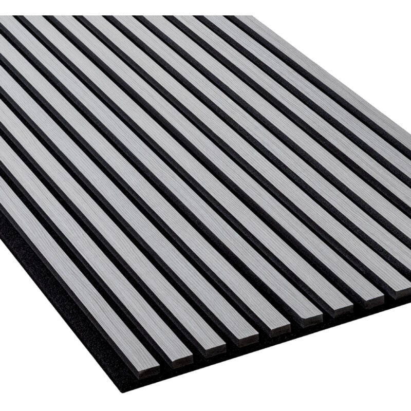 Panneau acoustique 3D NMC 3054677 selitstyle Panneau mural à tasseaux 240 x 56,5 cm Plaquette de parement effet bois Design scandinave frêne blanc