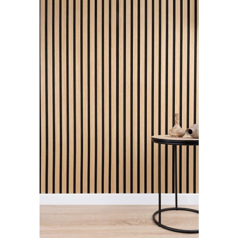 Panneau acoustique pour bureau et chambre à coucher Panneau tasseau bois en chêne pour mur acoustique et décoratif
