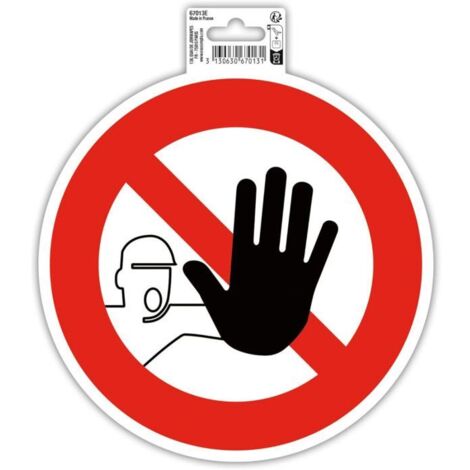 Panneau adhésif - Accès interdit - Rond - 20cm - Blanc/rouge - PVC - Signalétique