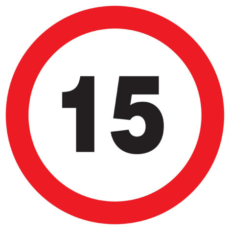 Panneau adhésif INTERDIT DE ROULER A PLUS DE 15 KM/H Ø300MM TALIAPLAST - 722261