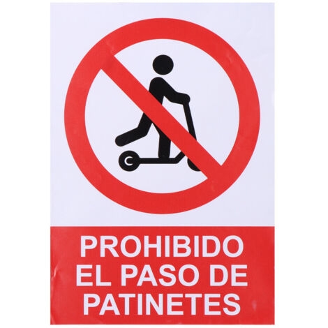 Panneau Adhésif ''prohibido Acceder Con Patinete'' 21x30cm Normaluz