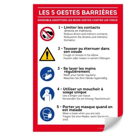 Panneau adhésif vinyl gestes barrières - NOVAP
