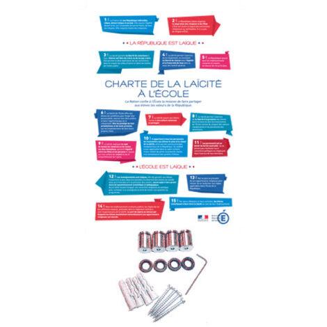 PANNEAU AFFICHAGE CHARTE DE LA LAICITE A L'ECOLE (DEV009) - Aluminium 2 mm - 300 x 210 mm