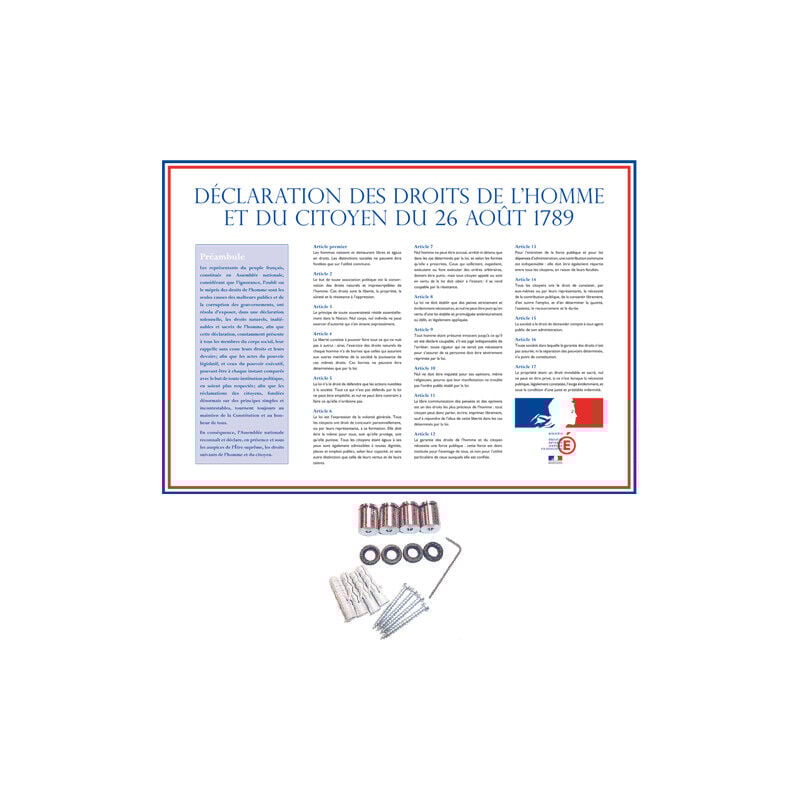 Panneau affichage declaration des droits de l'homme (DEV007) - Aluminium 2 mm - 300 x 210 mm