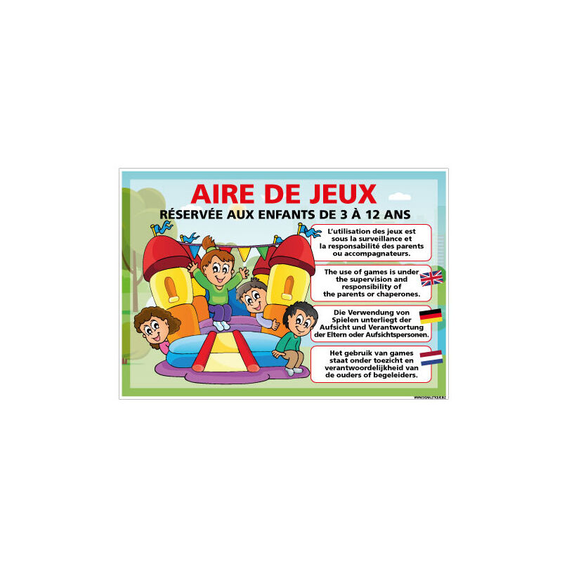 Panneau aire de jeux a personnaliser (H0515-PERSO) - Plastique pvc 1,5 mm - 630 x 450 mm