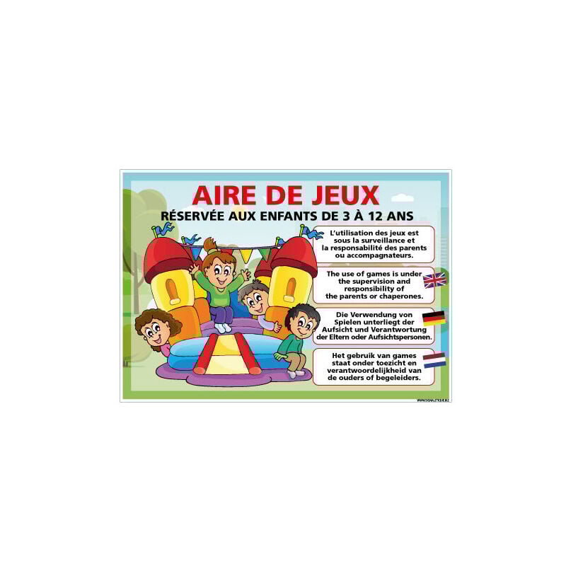 PANNEAU AIRE DE JEUX A PERSONNALISER (H0515-PERSO) - Aluminium 2 mm - 630 x 450 mm