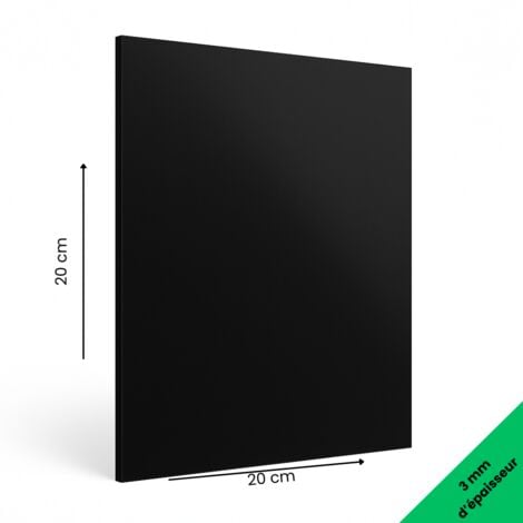 Panneau aluminium composite Noir 200x200 mm – Épaisseur 3 mm – Plaque rigide déco ou pro, intérieur/extérieur