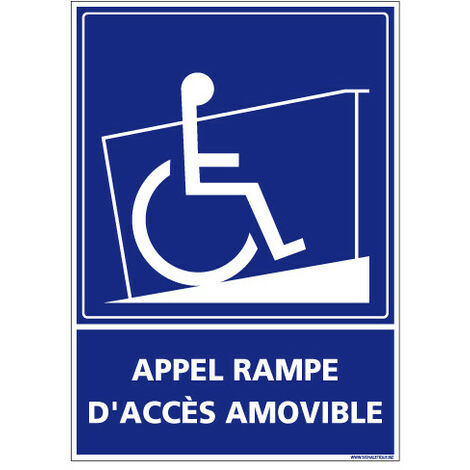 PANNEAU APPEL RAMPE D'ACCES (G1253) - Adhésif - 75 x 105 mm