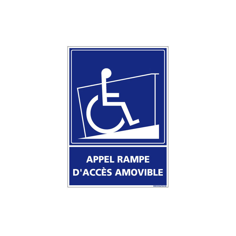 Signaletique.biz France - panneau appel rampe d'acces (G1253) - Adhésif - 450 x 630 mm