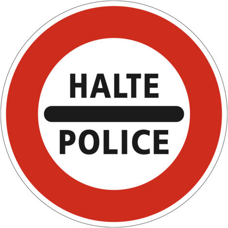Panneau Arrêt au Poste de Police B5b – 650 mm –  Signalisation Ronde Sécurité Routière – Modèle Bretagne – Aluminium Rétro-réfléchissant NF