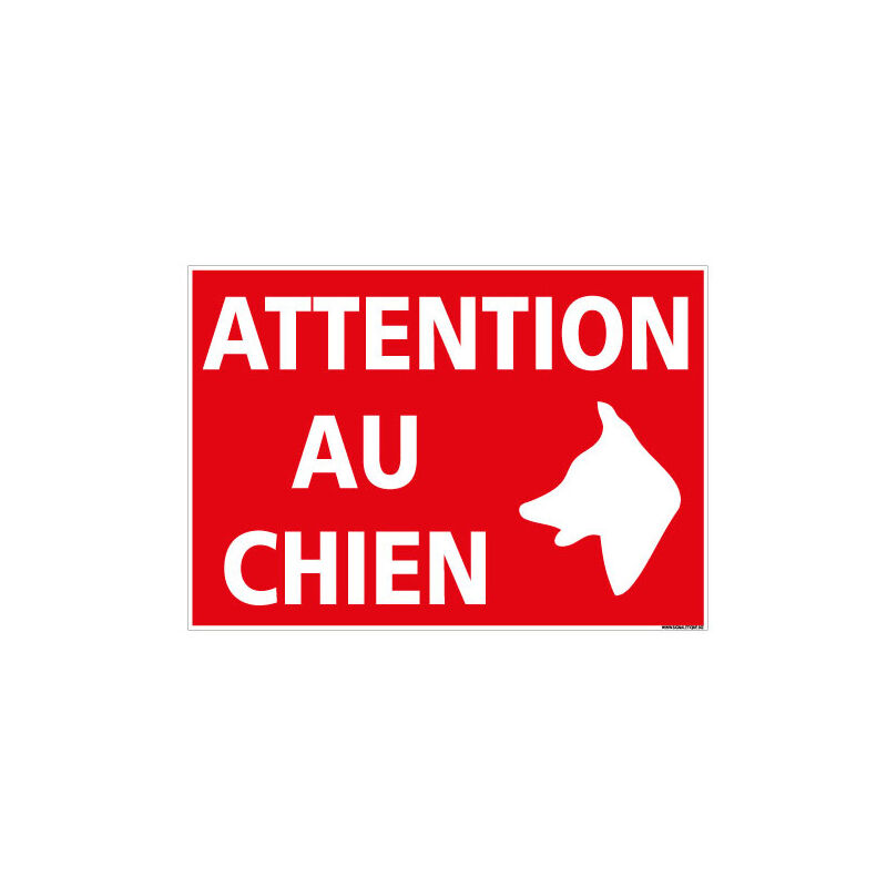 Panneau attention au chien (H0336) - Adhésif - 630 x 450 mm